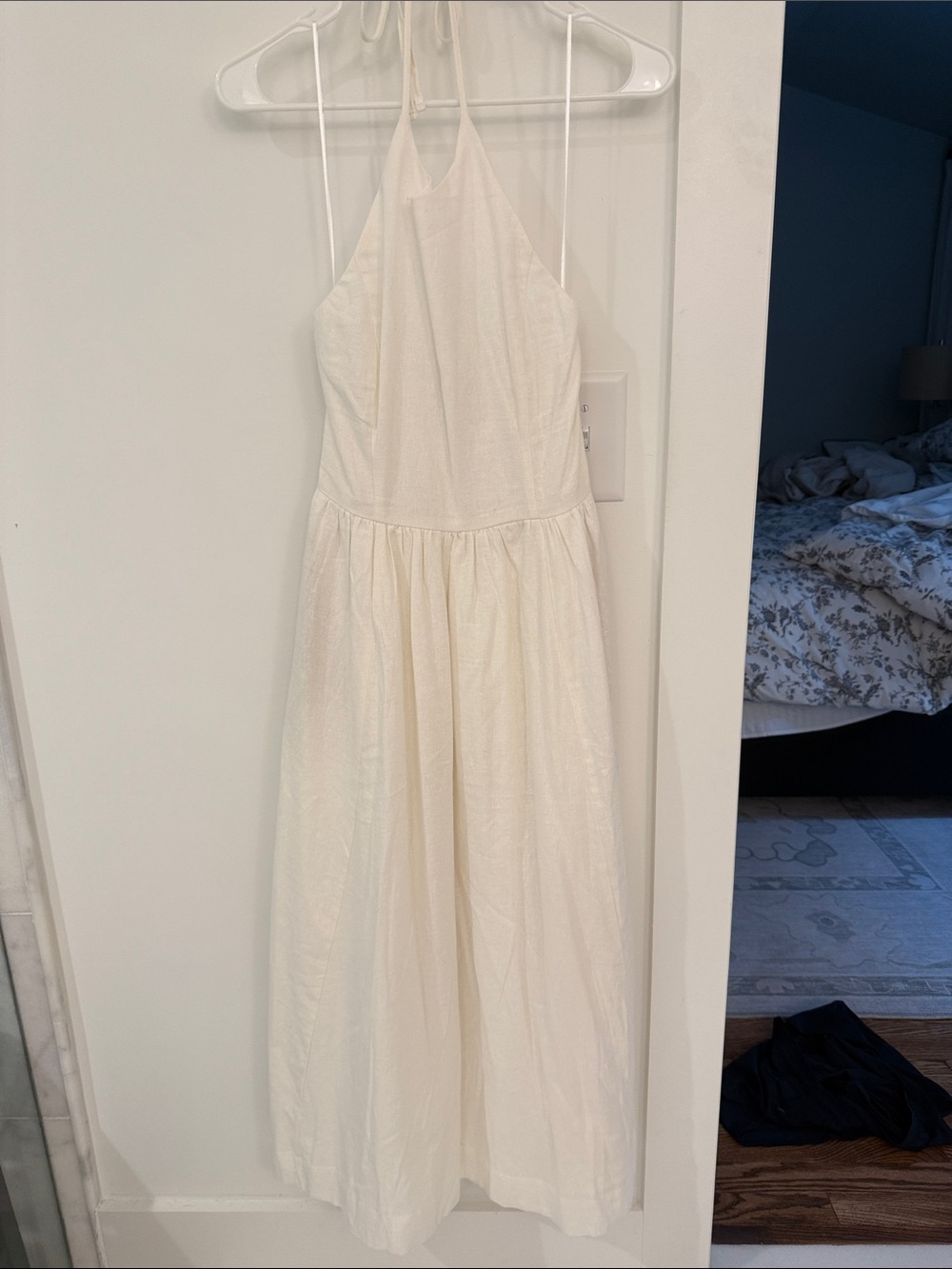 House of Harlow 1960 Linen Halter Maxi Dress in Ivory or White Size XS